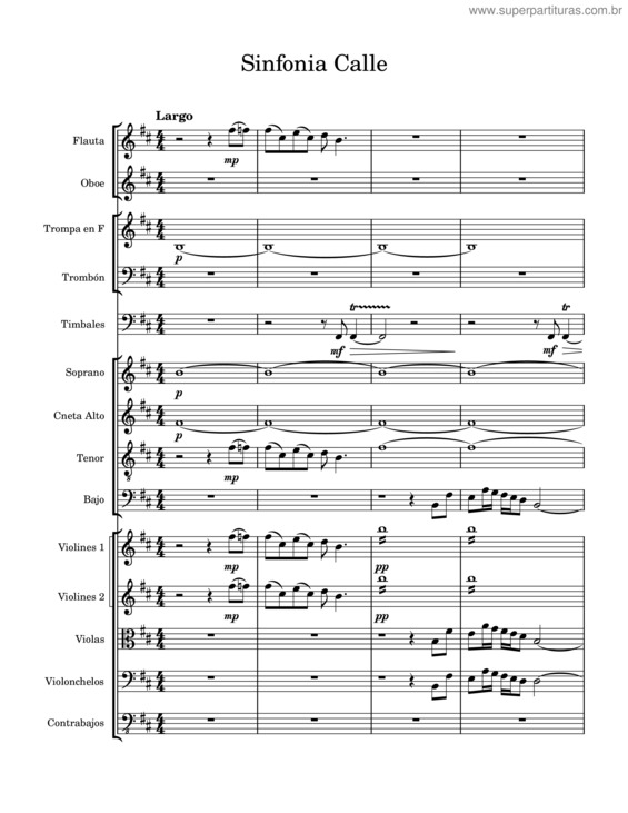 Partitura da música Sinfonia Calle