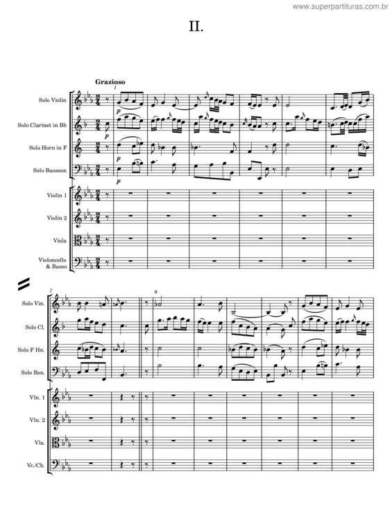 Partitura da música Sinfonia Concertante – Peter Von Winter v.2