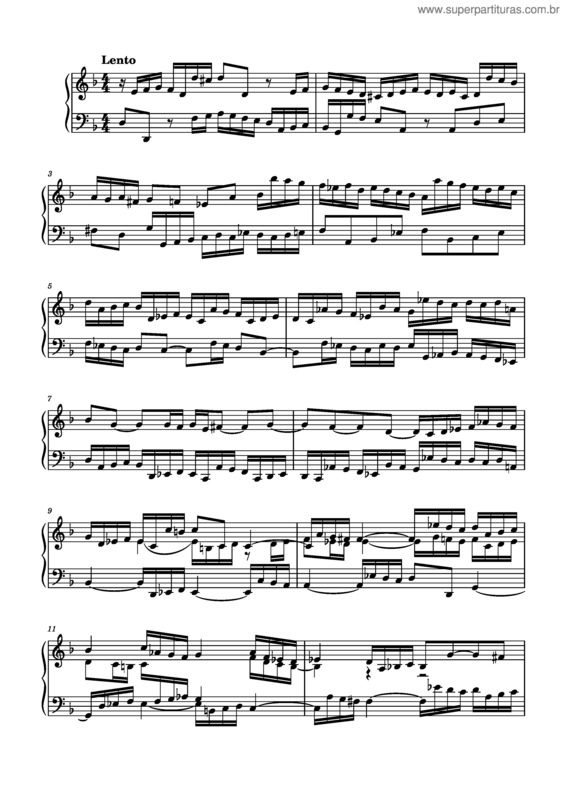 Partitura da música Sinfonia In D Minor v.3