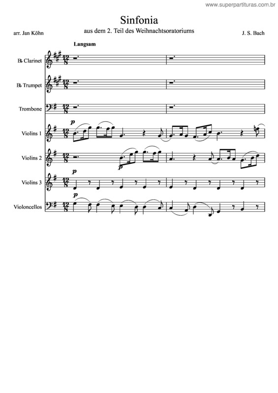 Partitura da música Sinfonia