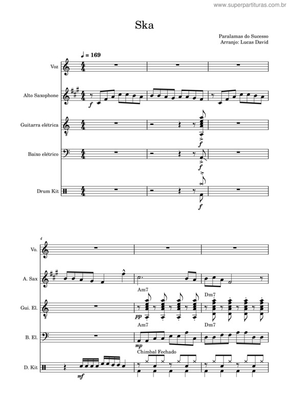 Partitura da música Ska v.2