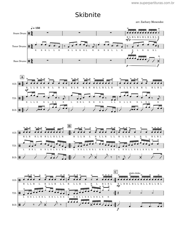 Partitura da música Skibnite