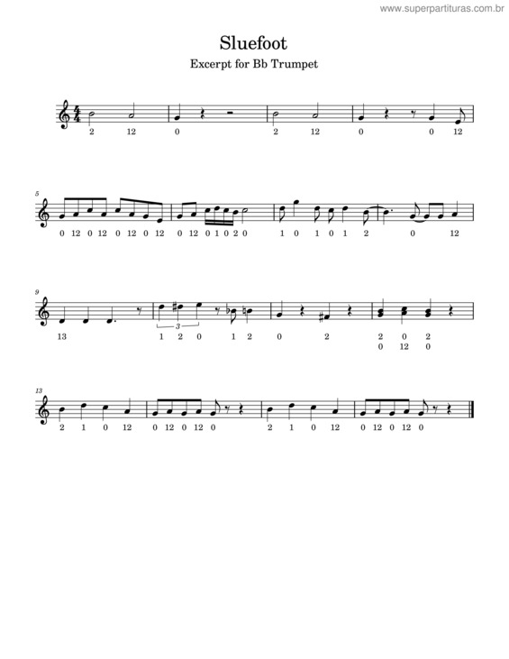 Partitura da música Sluefoot