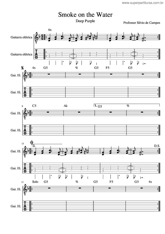 Partitura da música Smoke On The Water v.8