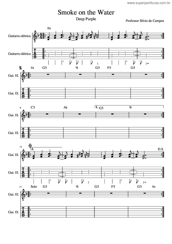 Partitura da música Smoke On The Water v.9