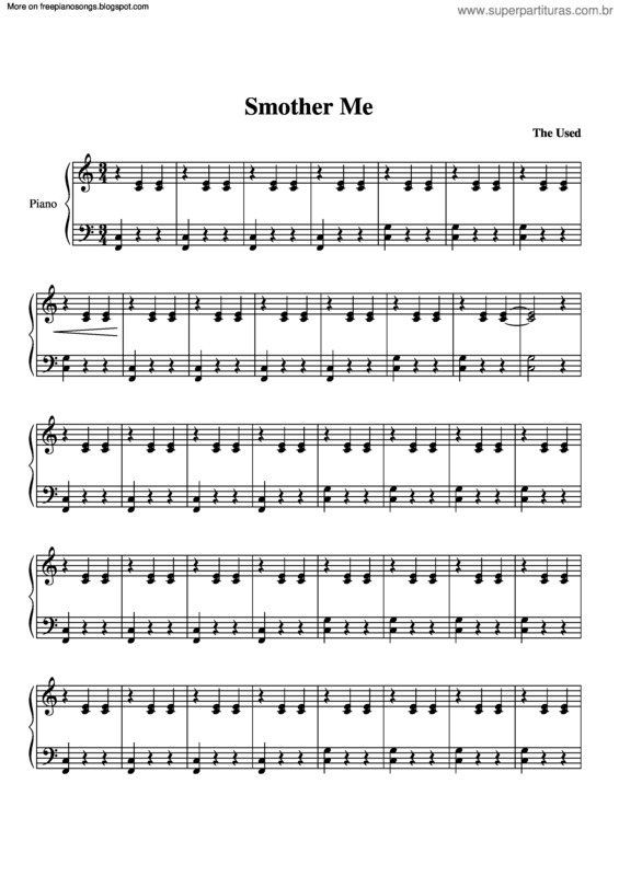 Partitura da música Smother Me