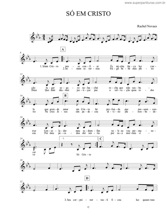 Partitura da música Só Em Cristo