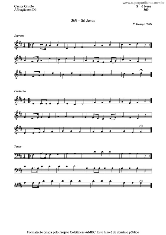 Partitura da música Só Jesus v.2