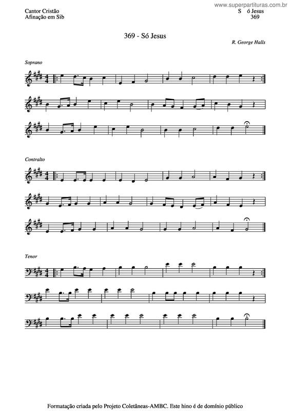 Partitura da música Só Jesus v.3