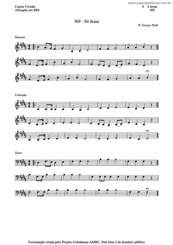 Partitura da música Só Jesus v.4