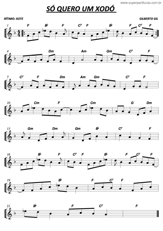 Partitura da música Só Quero Um Xodó v.3