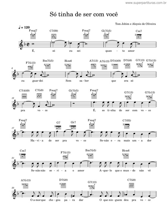 Partitura da música Só Tinha De Ser Com Você v.10