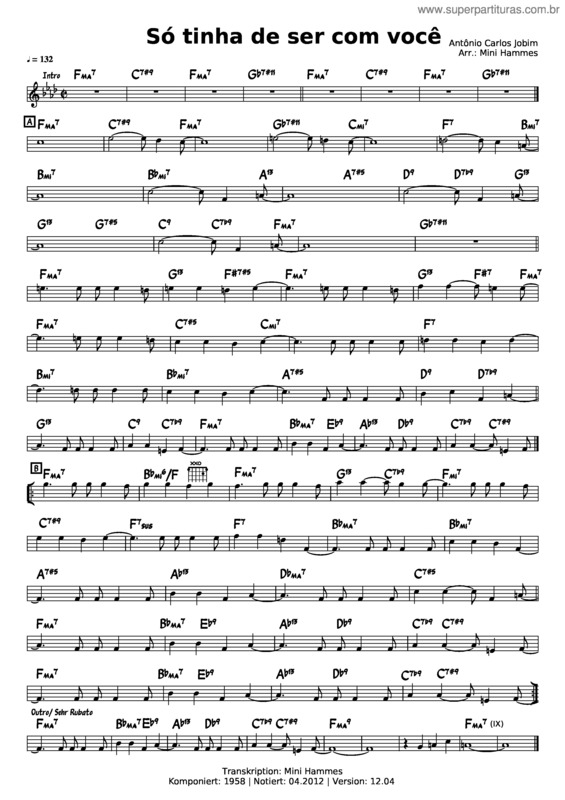 Partitura da música So Tinha De Ser Com Você v.7