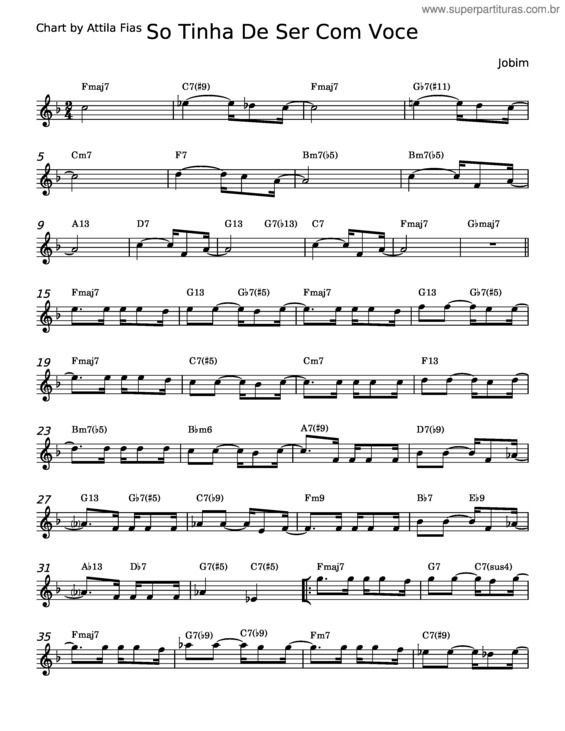 Partitura da música Só Tinha De Ser Com Você v.8