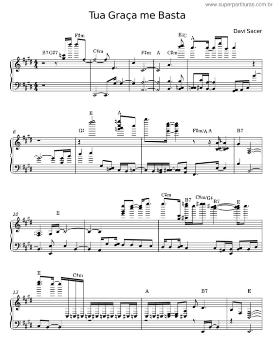 Partitura da música Só Tua Graça Me Basta v.2