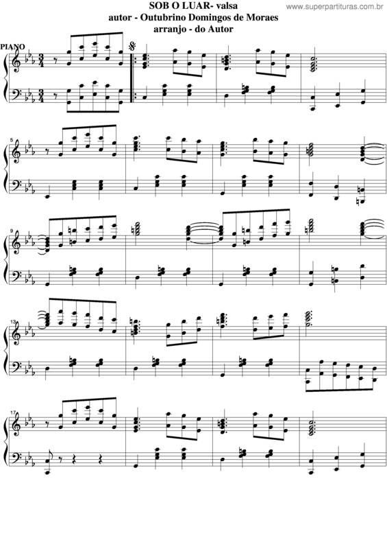 Partitura da música Sob O Luar v.5