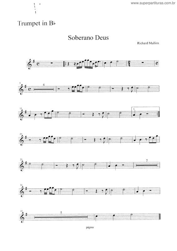 Partitura da música Soberano Deus