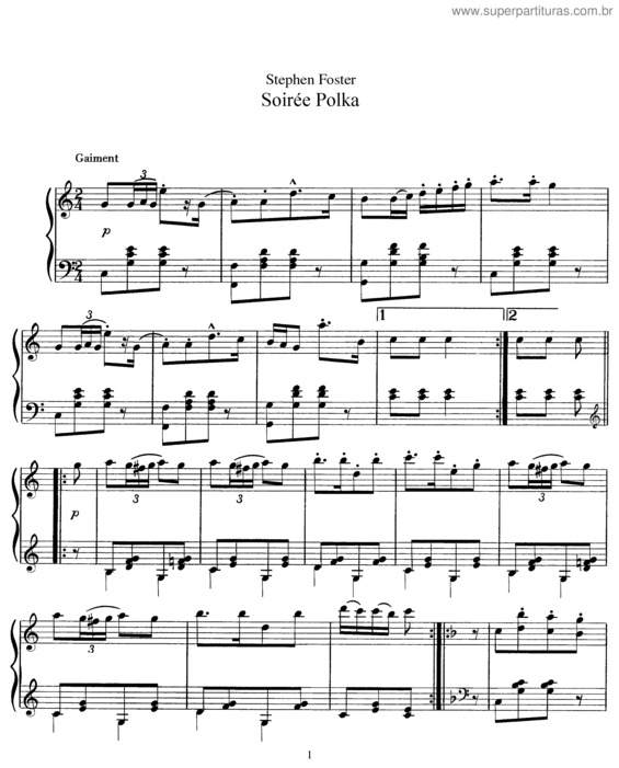 Partitura da música Soiree Polka