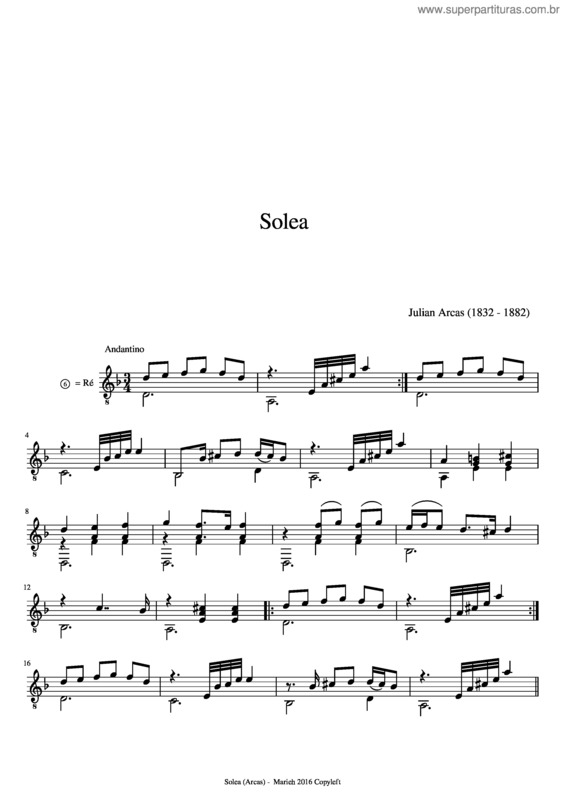 Partitura da música Solea v.2