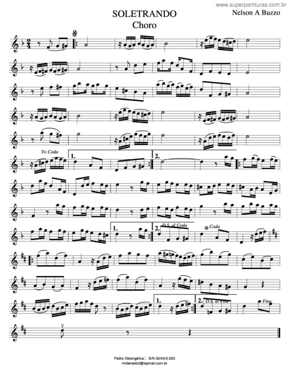 Partitura da música Soletrando