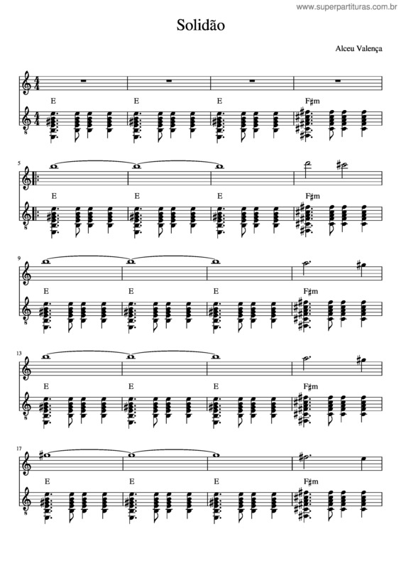 Partitura da música Solidão v.13