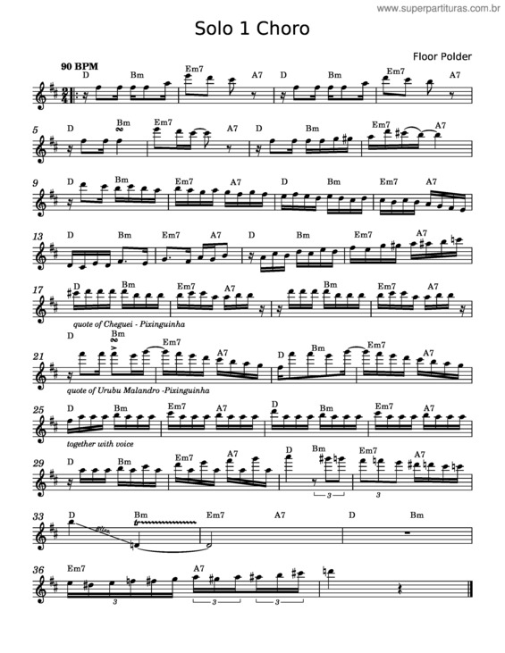 Partitura da música Solo 1 Choro