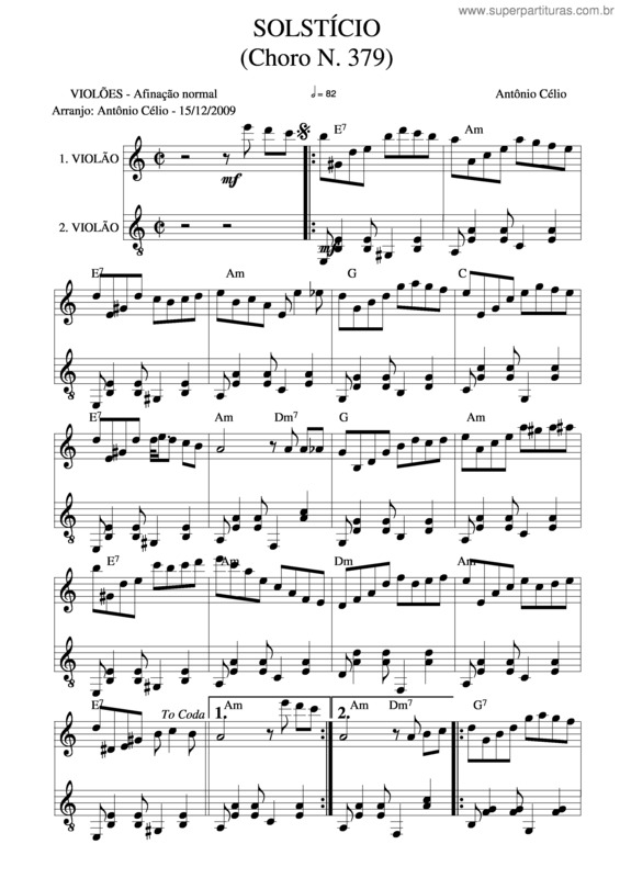 Partitura da música Solstícion