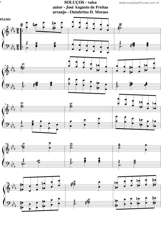 Partitura da música Soluços v.8