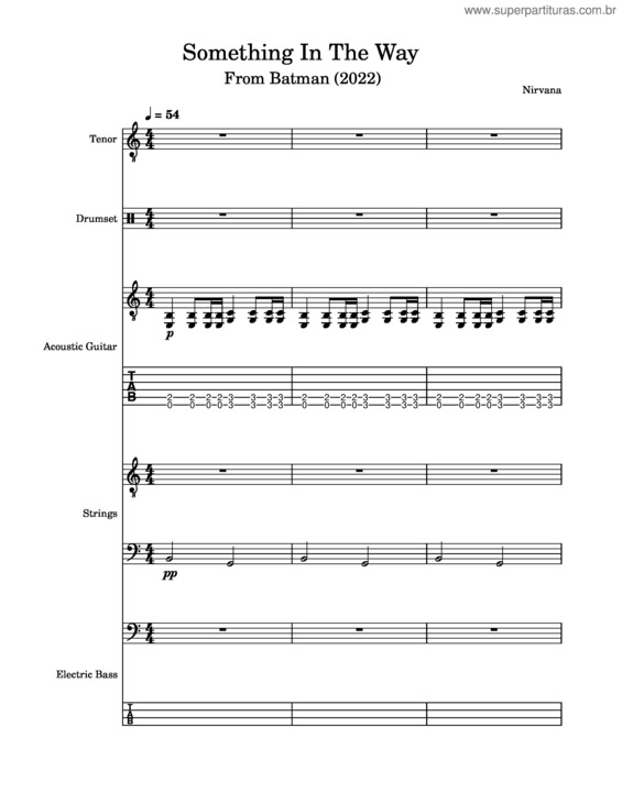 Partitura da música Something In The Way v.4