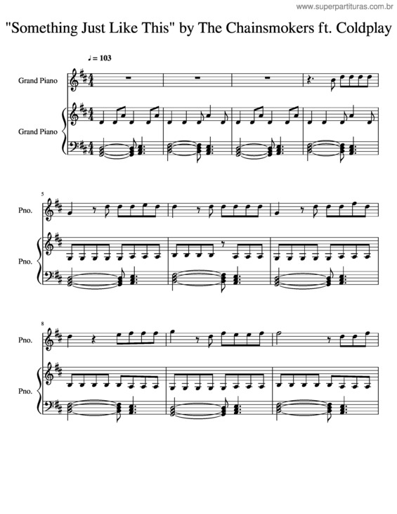 Partitura da música Something Just Like This v.3