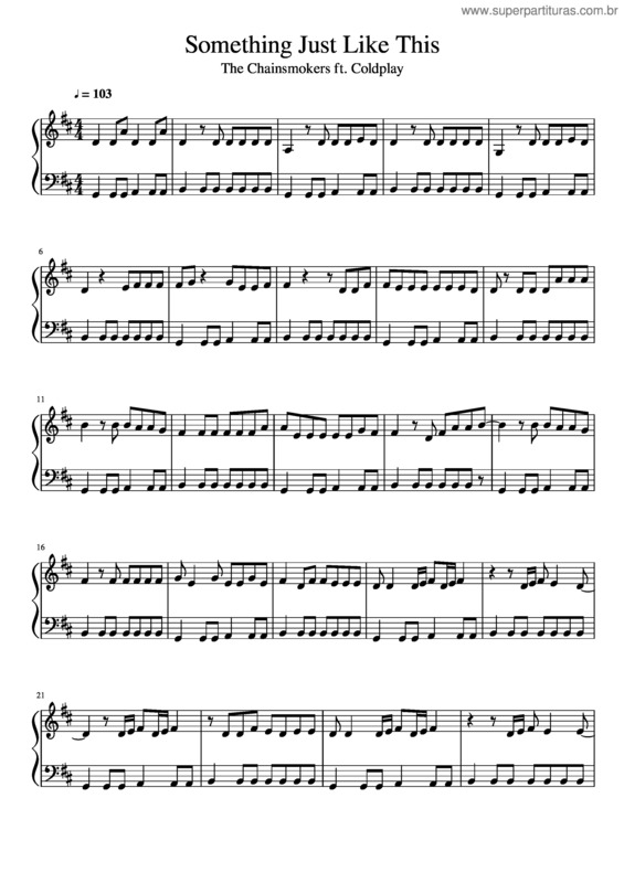 Partitura da música Something Just Like This v.4