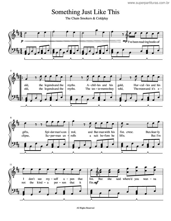 Partitura da música Something Just Like This v.6