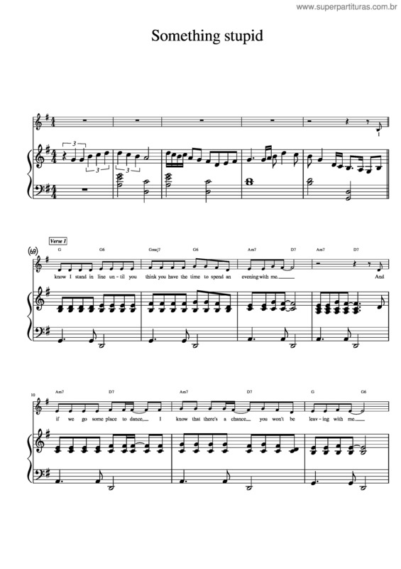 Partitura da música Something Stupid v.3