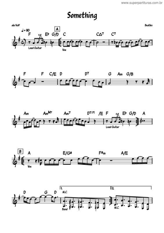 Partitura da música Something v.10