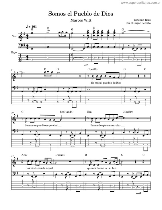 Partitura da música Somos El Pueblo De Dios v.5