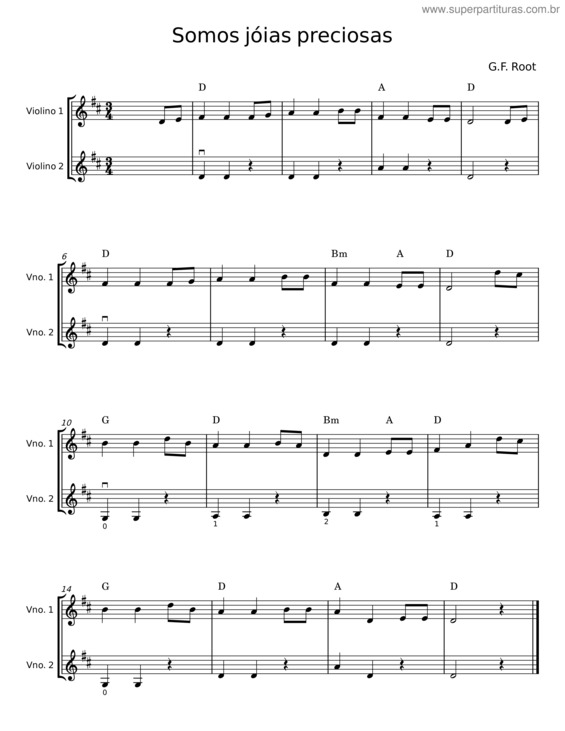 Partitura da música Somos Jóias Preciosas v.3