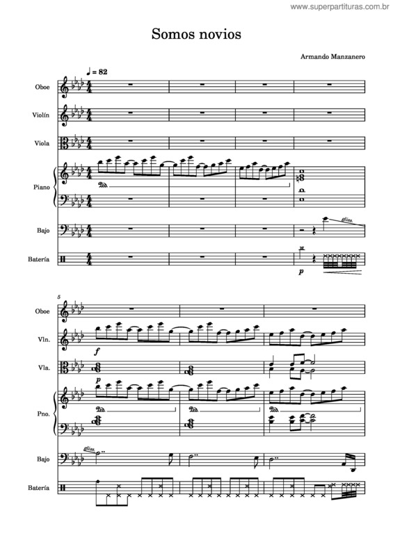 Partitura da música Somos Novios v.2