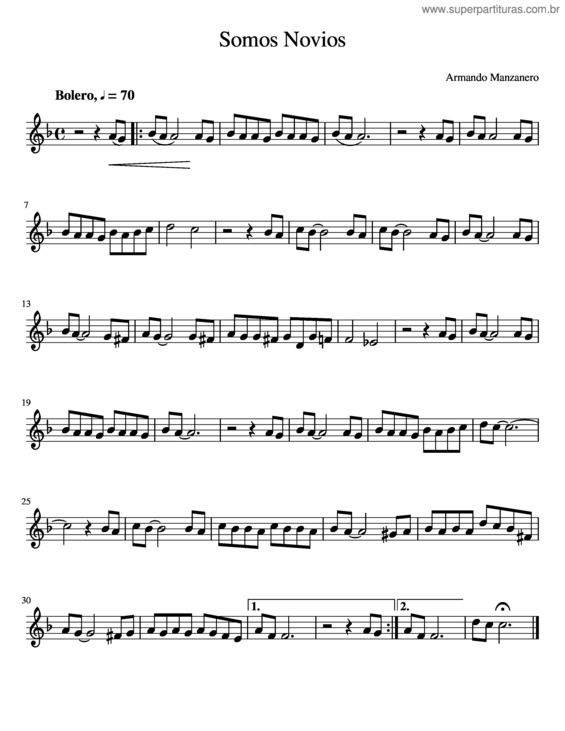 Partitura da música Somos Novios v.3