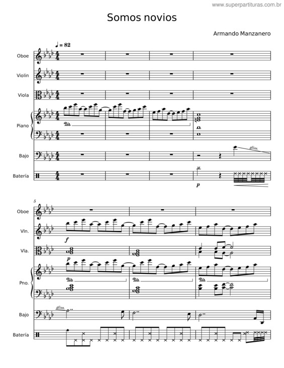 Partitura da música Somos Novios v.4