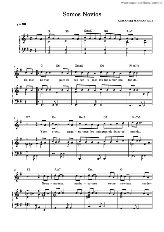 Partitura da música Somos Novios v.5