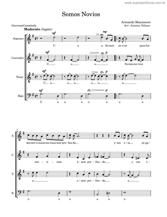 Partitura da música Somos Novios v.6