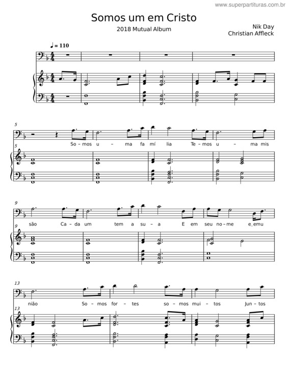 Partitura da música Somos Um Em Cristo v.2