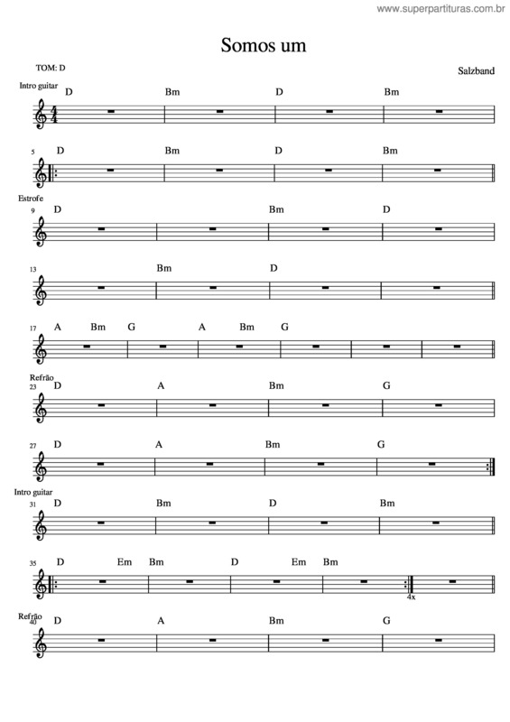 Partitura da música Somos Um v.3