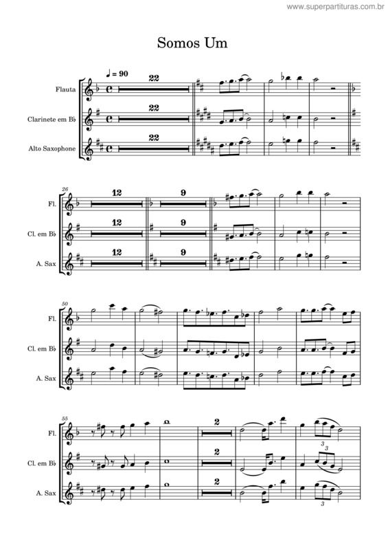 Partitura da música Somos Um v.5