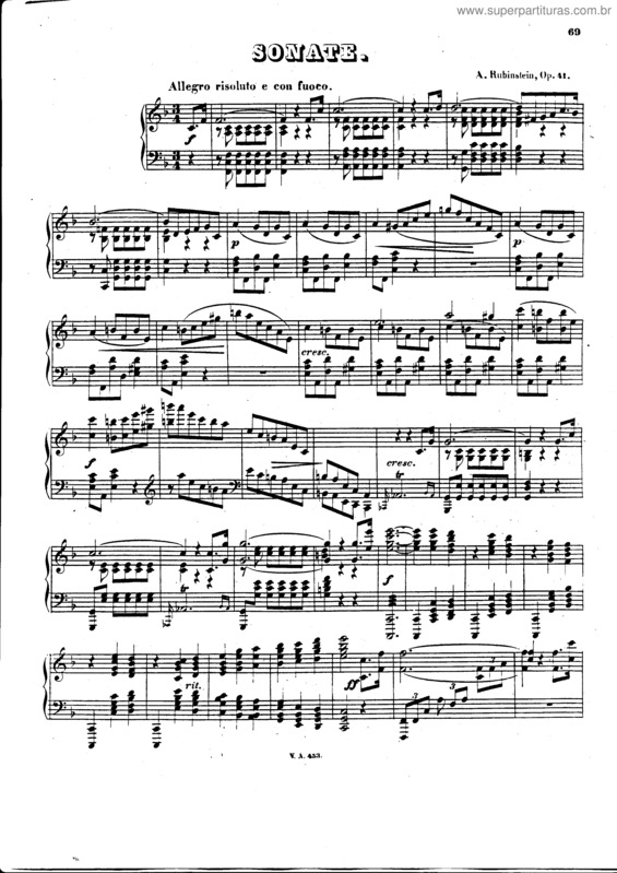 Partitura da música Sonata for Piano No. 3