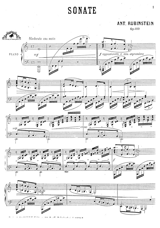 Partitura da música Sonata for Piano No. 4