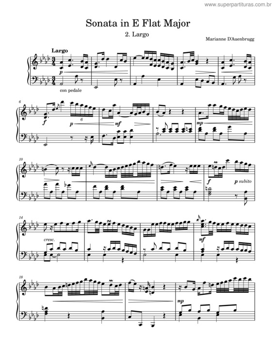 Partitura da música Sonata In E Flat Major