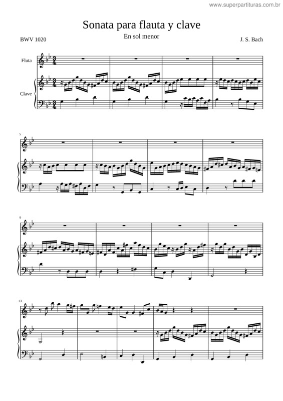 Partitura da música Sonata Para Flauta En Sol Menor