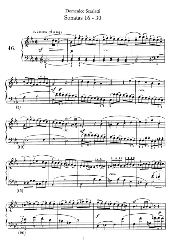 Partitura da música Sonatas 16-30