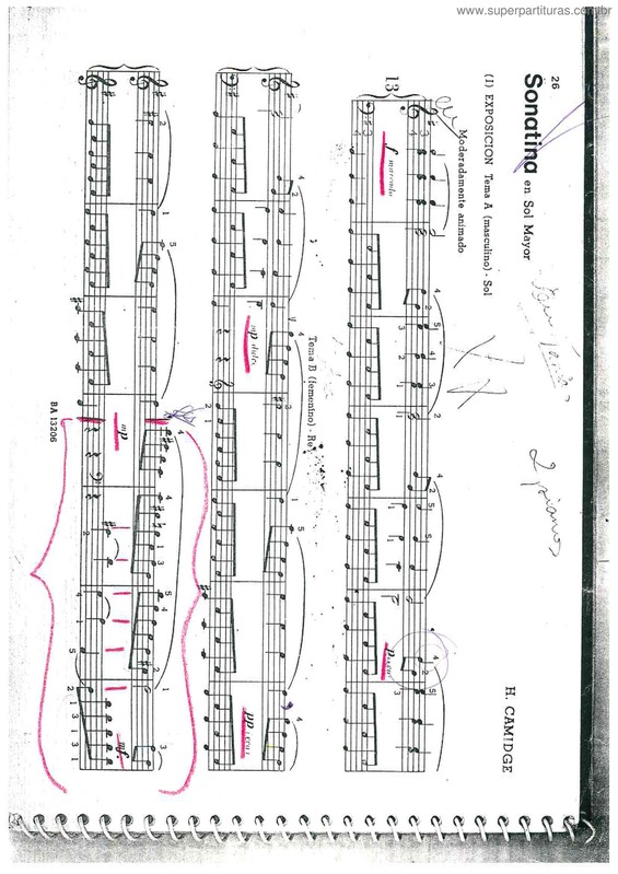 Partitura da música Sonatina En Sol Mayor